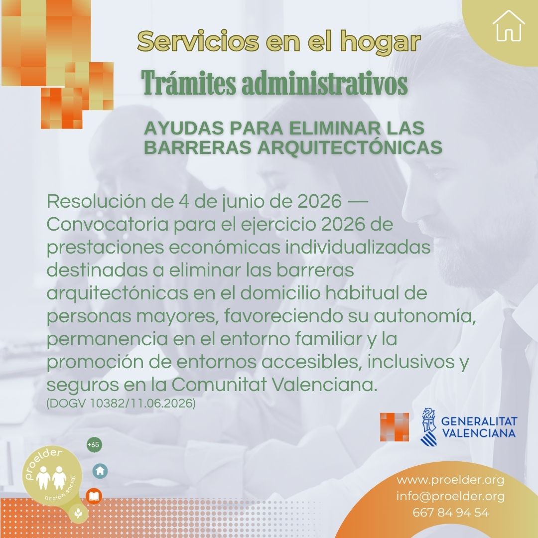 Ayudas eliminación barreras arquitectónicas GVA